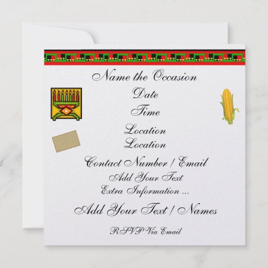 クワンザ招待状 招待状 (裏面)