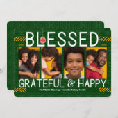 クワンザ賛美ア感謝と幸せトライバル4写真 シーズンカード (正面/裏面)