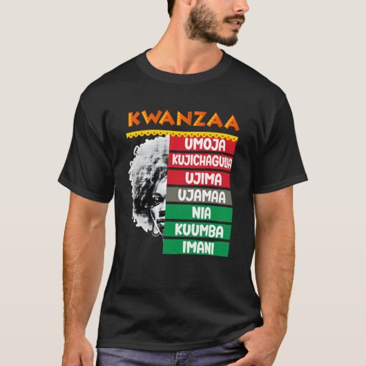 クワンザ4の原則 Tシャツ (正面)