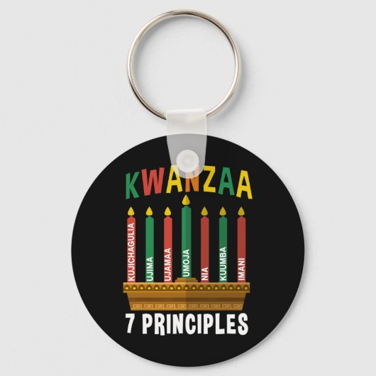クワンザ7原則キャンドルKinara Pan Africans P キーホルダー (正面)