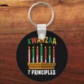 クワンザ7原則キャンドルKinara Pan Africans P キーホルダー (正面)