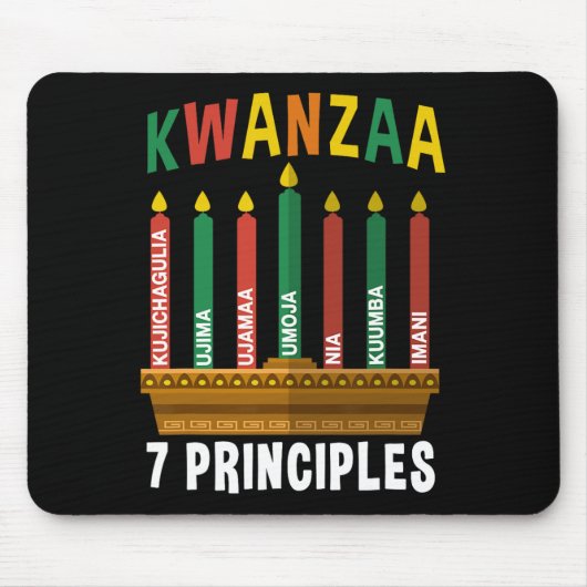 クワンザ7原則キャンドルKinara Pan Africans P マウスパッド (正面)