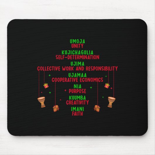 クワンザ7原則ツリー統一信義図 マウスパッド (正面)