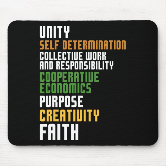 クワンザ7原則ユニティ自己決定 マウスパッド (正面)
