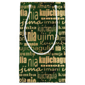 クワンザ7原則(グリーン/金ゴールド) スモールペーパーバッグ (正面)