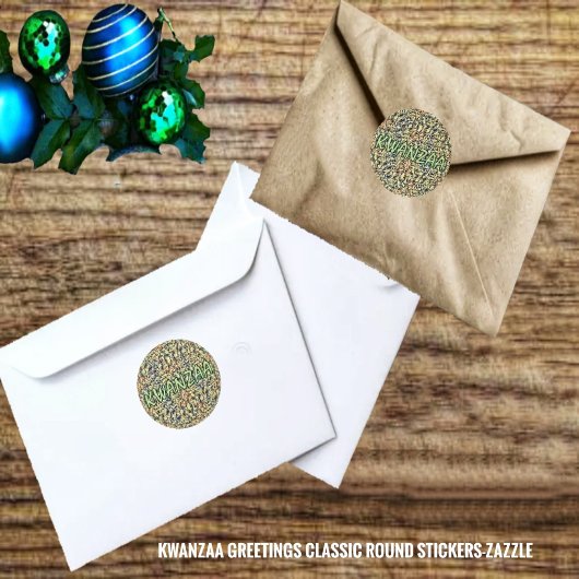 クワンザ・グリーティング ラウンドシール