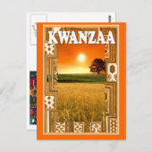 クワンザ – サンセットとコーンフィールド ポストカード (正面/裏面)