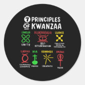 クワンツァア黒アフリカ系アメリカ人の7つの原則 ラウンドシール (正面)