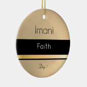 クワンツァイマニ金ゴールド白黒デイ7 セラミックオーナメント (右)