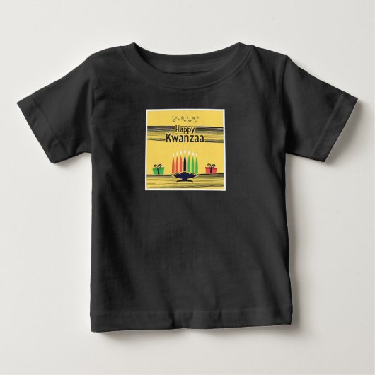 クワンツァーキュートブラック ベビーTシャツ (正面)