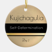 クワンツァークジチャグリア金ゴールド白黒デイ2 セラミックオーナメント (正面)