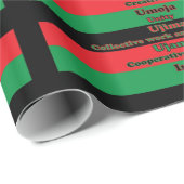 クワンツァーセブンプリンシプルレッドグリーンブラック ラッピングペーパー (ロールコーナー)