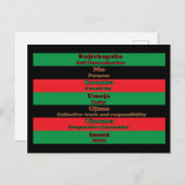 クワンツァーブラックレッドグリーンの7つの原則 ポストカード (正面/裏面)