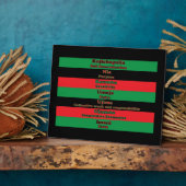 クワンツァーレッドグリーンブラックの7つの原則 フォトプラーク (側面)