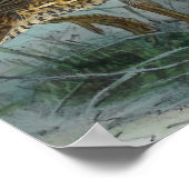 クワ日本のイルヴィンテージバードイラストレーション ポスター (角)