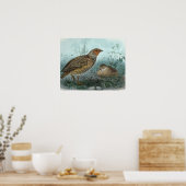 クワ日本のイルヴィンテージバードイラストレーション ポスター (キッチン)