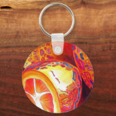 クンカッツオレンジ柑橘類の水彩フルーツアート キーホルダー (正面)