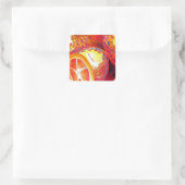 クンカッツオレンジ柑橘類の水彩フルーツアート スクエアシール (バッグ)