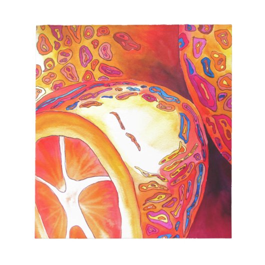 クンカッツオレンジ柑橘類の水彩フルーツアート ノートパッド (正面)