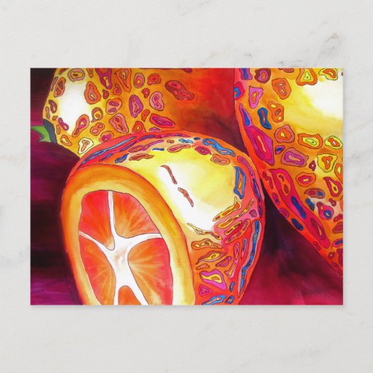 クンカッツオレンジ柑橘類の水彩フルーツアート ポストカード (正面)