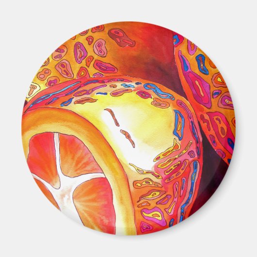 クンカッツオレンジ柑橘類の水彩フルーツアート マグネット (正面)