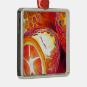 クンカッツオレンジ柑橘類の水彩フルーツアート メタルオーナメント (右)