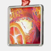 クンカッツオレンジ柑橘類の水彩フルーツアート メタルオーナメント (左)