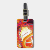 クンカッツオレンジ柑橘類の水彩フルーツアート ラゲッジタグ (正面縦)