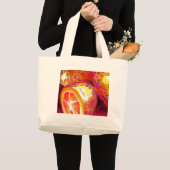 クンカッツオレンジ柑橘類の水彩フルーツアート ラージトートバッグ (正面(商品))