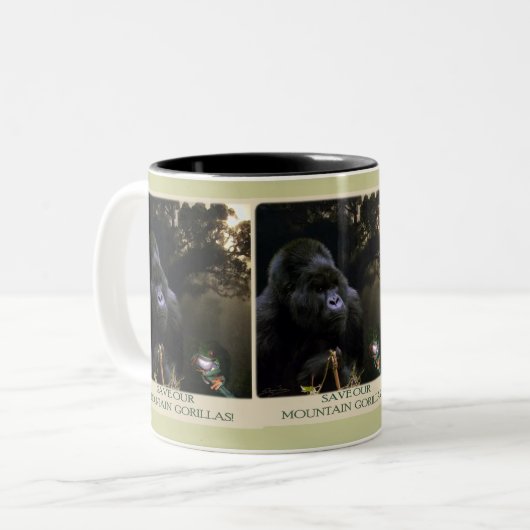 クンガマウンテンゴリラワイルドライフサポーターMug ツートーンマグカップ (正面左)