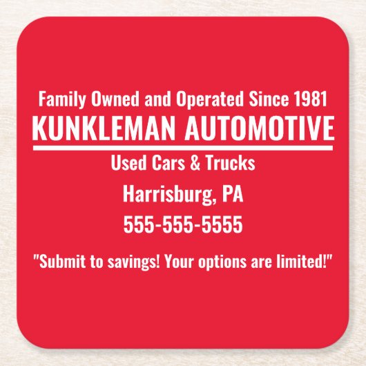 クンクルマンコースターズ スクエアペーパーコースター (正面)