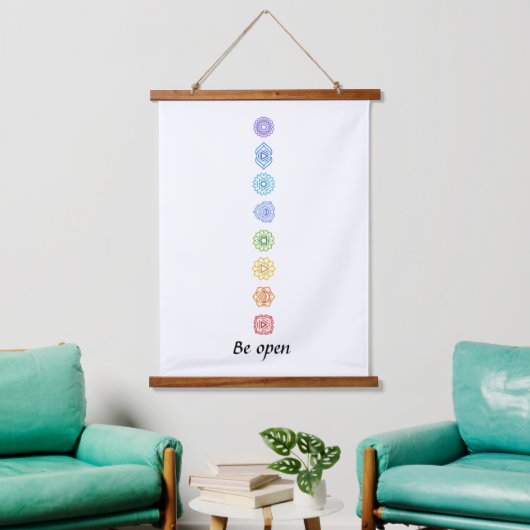 クンダリニヨガチャクラズベビーオープン 吊り下げ型タペストリー (リビング)