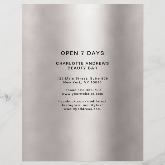 クンデンスペジフィッシャーフォートプリリスンサロンフライヤー (裏面)