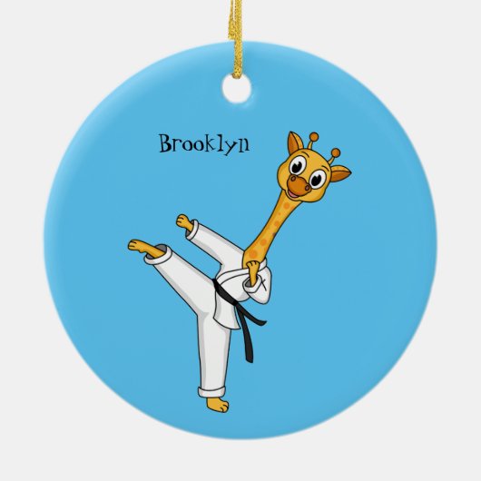 クンフーキリン漫画イラストレーション セラミックオーナメント (裏面)