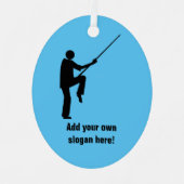 クンフー武術アーティスト戦闘ポーズ – 名前を追加 メタルオーナメント (正面)