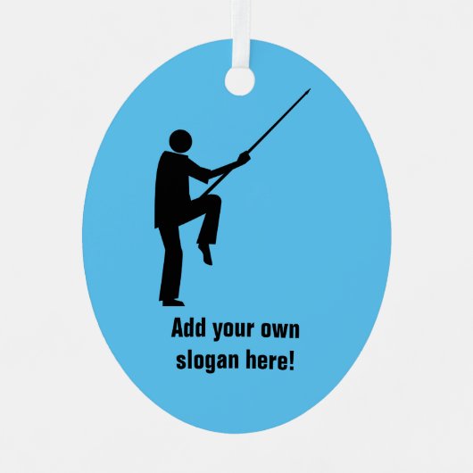 クンフー武術アーティスト戦闘ポーズ – 名前を追加 メタルオーナメント (正面)