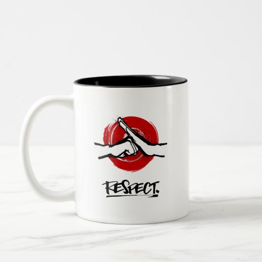 クンフー – 武術アーツ – 尊敬 ツートーンマグカップ (左)