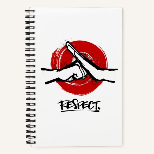 クンフー – 武術アーツ – 尊敬 ノートブック (正面)