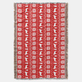 クヴァスドッグシルエットクリスマスのホリデーパターン スローブランケット (正面縦)