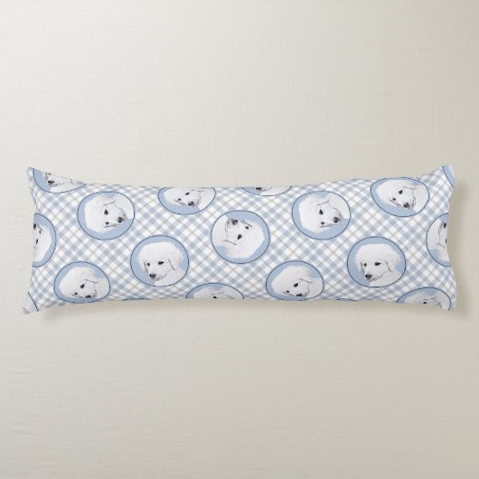 クヴァス絵を描ズのハンガリーかわいいオリジナルドッグアート ボディピロー (正面)