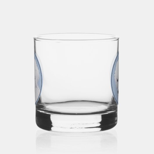 クヴァス絵画ズ – かわいいオリジナルドッグアート ウイスキーグラス (左)