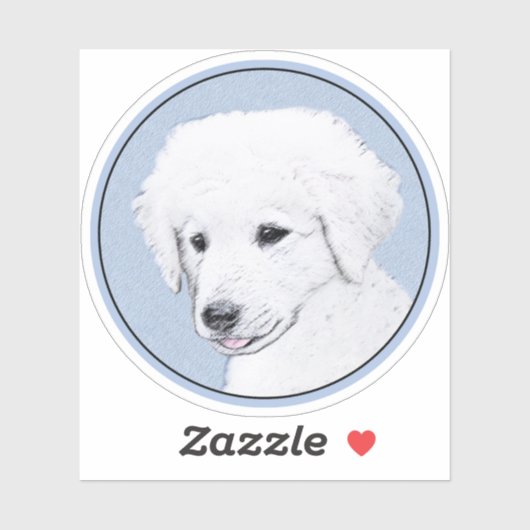 クヴァス絵画ズ – かわいいオリジナルドッグアート シール (シート)