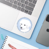 クヴァス絵画ズ – かわいいオリジナルドッグアート シール (ノートパソコンとiPhone)
