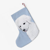 クヴァス絵画ズ – かわいいオリジナルドッグアート スモールクリスマスストッキング (裏面 (吊り時))