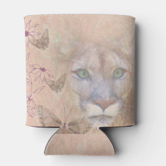 クーガーと蝶 缶クーラー (裏面)