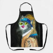 クーガーに真珠のイヤリングエプロンをメッシ エプロン (正面)