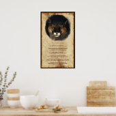 クーガーのオオヤマネコのネイティブアメリカンの知恵ポスター ポスター (キッチン)