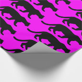 クーガーのオオヤマネコのピューマのシルエット ラッピングペーパー (角)