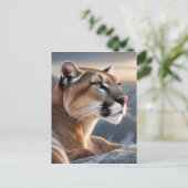 クーガーのクローズアップポートレート ポストカード (スタンド正面)