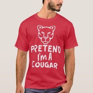 クーガーのフリ – Lazy おもしろい Halloween Cougar Tシャツ